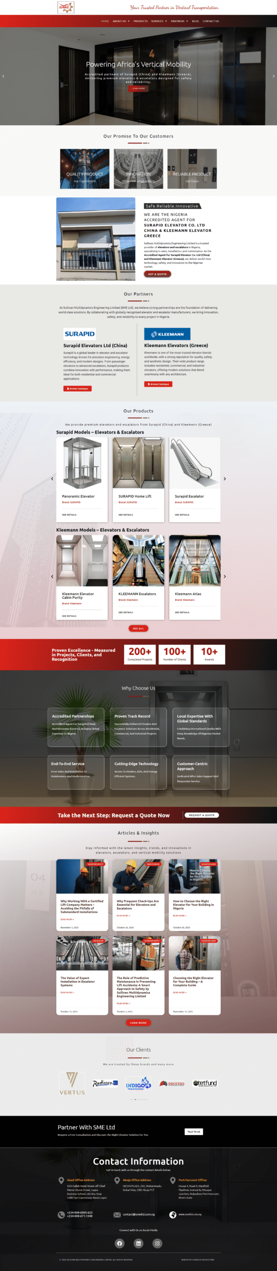 Sullivan Multidynamics Engineering Limited website design by Fundelex Infosystems